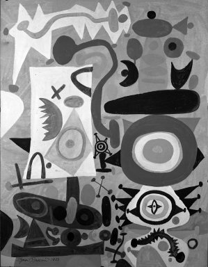 Byron Browne (American, 1907-1961). <em>Sea Forms</em>, 1950. Gouache on paper Brooklyn Museum, Gift of Dr. Emanuel Klein, 60.215.1. © artist or artist's estate (Photo: Brooklyn Museum, 60.215.1_acetate_bw.jpg)