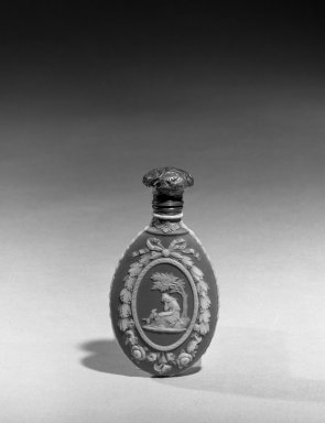 Josiah Wedgwood & Sons Ltd. (founded 1759). <em>Scent Bottle</em>. Jasperware (stoneware) Brooklyn Museum, Gift of Emily Winthrop Miles, 61.199.50a. Creative Commons-BY (Photo: Brooklyn Museum, 61.199.50a_acetate_bw.jpg)