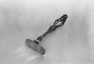 Tiffany & Company (American, founded 1853). <em>Pusher, Part of Child's Flatware Set</em>, ca. 1905. Sterling Silver, handle: 3 1/2 in. (8.9 cm). Brooklyn Museum, Gift of Alfred M. F. Kiddle, 62.102.3a. Creative Commons-BY (Photo: Brooklyn Museum, 62.102.3a_acetate_bw.jpg)