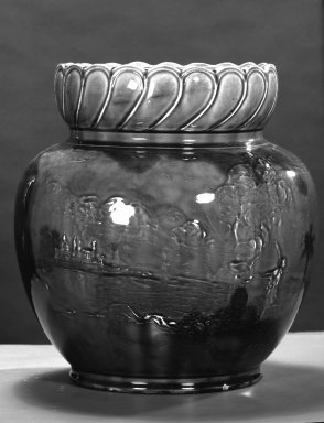 E.W. Bennet Company. <em>Vase</em>, ca. 1910. Glazed earthenware, 11 1/2 in. (29.2 cm) Height. Brooklyn Museum, Gift of Robert Koch, 62.150. Creative Commons-BY (Photo: Brooklyn Museum, 62.150_acetate_bw.jpg)