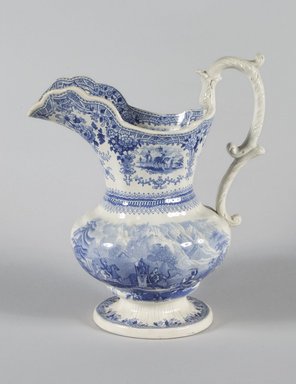 Knight, Elkin and Co.. <em>Pitcher</em>, ca. 1840. Earthenware, 10 x 5 in. (25.4 x 12.7 cm). Brooklyn Museum, Gift of Mrs. William C. Esty, 62.176.90. Creative Commons-BY (Photo: Brooklyn Museum, 62.176.90_PS5.jpg)