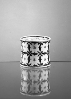  <em>Pounce Pot</em>, ca. mid 18th century. Earthenware, white glaze, 2 9/16 x 3 in. (6.5 x 7.6 cm). Brooklyn Museum, Gift of H. Randolph Lever in memory of Mary E. Lever, 62.78.2. Creative Commons-BY (Photo: Brooklyn Museum, 62.78.2_acetate_bw.jpg)
