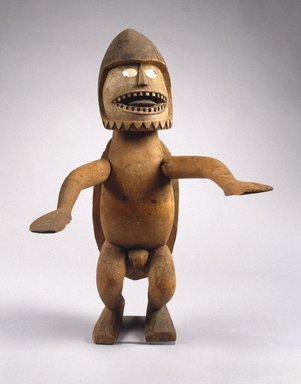  <em>Figure (Kareau)</em>, 19th century. Wood, shell, pigment, 29 x 17 1/2 x 25 1/2 in. (73.7 x 44.5 x 64.8 cm). Brooklyn Museum, Ella C. Woodward Memorial Fund and Museum Collection Fund, 63.57. Creative Commons-BY (Photo: Brooklyn Museum, 63.57_SL1.jpg)