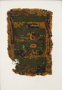 Paracas (rectilinear). <em>Miniature Mantle and Poncho</em>, 200-600 C.E. Camelid fiber, Mantle: 4 5/16 x 6 11/16 in. (11 x 17 cm). Brooklyn Museum, Gift of Adelaide Goan, 64.114.197 (Photo: Brooklyn Museum, 64.114.197_front_PS5.jpg)