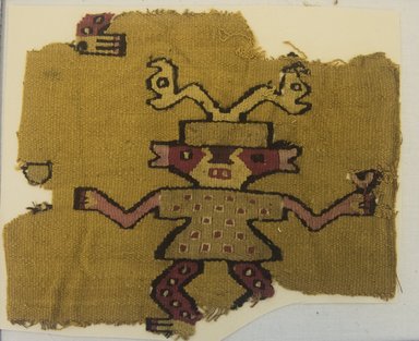Chancay. <em>Textile Fragment, undetermined</em>, 1000–1532. Cotton, camelid fiber, (18.5 x 22.0 cm). Brooklyn Museum, Gift of Adelaide Goan, 64.114.66 (Photo: Brooklyn Museum, 64.114.66_front_PS5.jpg)