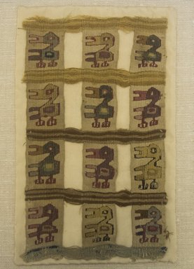 Chimú. <em>Textile Fragment, undetermined</em>, 1000-1532. Cotton, camelid fiber, (20.5 x 12.0 cm). Brooklyn Museum, Gift of Adelaide Goan, 64.114.74 (Photo: Brooklyn Museum, 64.114.74_front_PS5.jpg)