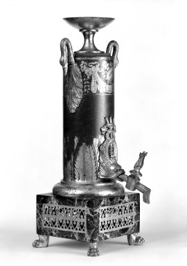 <em>Hot Water Urn</em>, ca. 1820., 16 1/2 in. (41.9 cm). Brooklyn Museum, Gift of Mr. and Mrs. Frederick B. Hicks, 64.152.111. Creative Commons-BY (Photo: Brooklyn Museum, 64.152.111_bw.jpg)