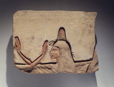  <em>Acclaiming the King</em>, ca. 1353–1336 B.C.E. Sandstone, pigment, 8 x 11 1/4 x 1 3/16 in. (20.3 x 28.6 x 3 cm). Brooklyn Museum, Charles Edwin Wilbour Fund, 64.199.1. Creative Commons-BY (Photo: Brooklyn Museum, 64.199.1_transpc002.jpg)