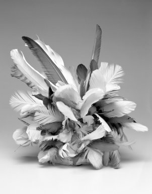 Karaja. <em>Headdress</em>, 20th century. Feathers, plant fiber, 10 1/2 × 16 1/2 × 14 1/2 in. (26.7 × 41.9 × 36.8 cm). Brooklyn Museum, A. Augustus Healy Fund, 64.214.4. Creative Commons-BY (Photo: Brooklyn Museum, 64.214.4_bw.jpg)
