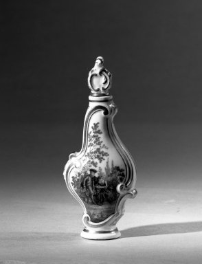  <em>Scent Bottle</em>, ca. 1860. Glazed porcelain, gold, 4 x 1 3/4 x 7/8 in. (10.2 x 4.4 x 2.2 cm). Brooklyn Museum, Anonymous gift, 64.241.28. Creative Commons-BY (Photo: Brooklyn Museum, 64.241.28_acetate_bw.jpg)