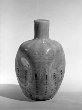 Louis Comfort Tiffany (American, 1848-1933). <em>Vase</em>, ca. 1900. Glass, 5 1/2 in. (14 cm). Brooklyn Museum, Gift of Mrs. Anthony Tamburro in memory of her father, Rene de Quelin, 64.246.9. Creative Commons-BY (Photo: Brooklyn Museum, 64.246.9_acetate_bw.jpg)
