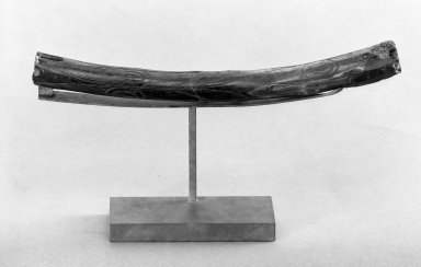 Old Bering Sea. <em>Fossil Bone with Incised Design</em>, 100–500 C.E. Walrus ivory, 9 1/4 x 3/4 in. (23.5 x 1.9 cm). Brooklyn Museum, Gift of Mr. and Mrs. Alastair B. Martin, the Guennol Collection, 64.249. Creative Commons-BY (Photo: Brooklyn Museum, 64.249_acetate_bw.jpg)