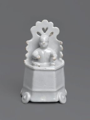  <em>Figure</em>, ca. 1700. Glaze earthenware, Delftware, 6 1/2 x 3 1/2 in. (16.5 x 8.9 cm). Brooklyn Museum, Purchased with funds given by anonymous donors, 64.3.2. Creative Commons-BY (Photo: Brooklyn Museum, 64.3.2_front_PS2.jpg)