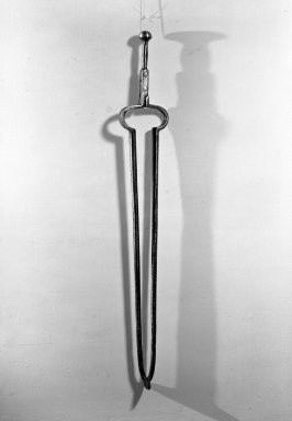  <em>Fire Tongs</em>, ca. 1670. Iron, 31 in. (78.7 cm). Brooklyn Museum, Purchased with funds given by anonymous donors, 64.48.6. Creative Commons-BY (Photo: Brooklyn Museum, 64.48.6_acetate_bw.jpg)