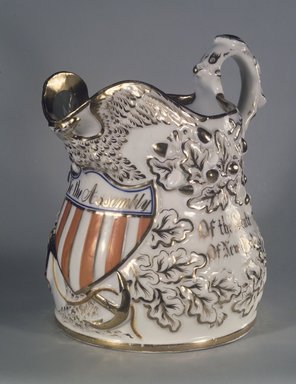 Attributed to Charles Cartlidge & Co. (1848-1856). <em>Pitcher</em>, ca. 1850. Porcelain, 13 x 14 x 10 3/8 in. (33 x 35.6 x 26.4 cm). Brooklyn Museum, Gift of Alice Corey Robertson, 64.83.3. Creative Commons-BY (Photo: Brooklyn Museum, 64.83.3.jpg)