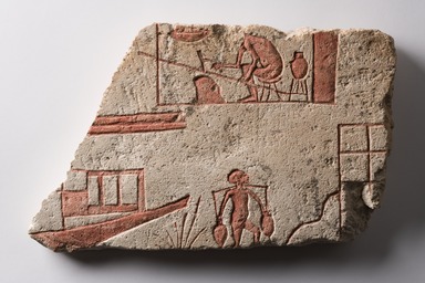  <em>Riverside Scene</em>, ca. 1352–1336 B.C.E. Limestone, pigment, 9 1/4 x 15 x 1 11/16 in. (23.5 x 38.1 x 4.3 cm). Brooklyn Museum, Charles Edwin Wilbour Fund, 65.16. Creative Commons-BY (Photo: Brooklyn Museum, 65.16_PS22.jpg)