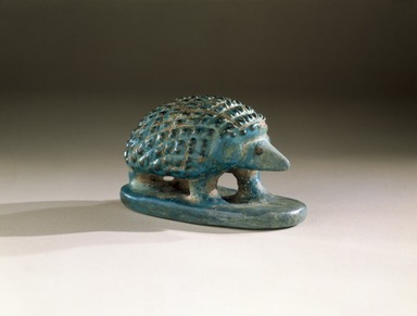  <em>Hedgehog</em>, ca. 1938–1700 B.C.E. Faience, 1 5/8 x 1 5/8 x 2 13/16 in. (4.2 x 4.1 x 7.1 cm). Brooklyn Museum, Charles Edwin Wilbour Fund, 65.2.1. Creative Commons-BY (Photo: Brooklyn Museum, 65.2.1_SL1.jpg)