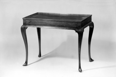 Attributed to Job Townsend. <em>Tea Table</em>, 1730-1740. Mahogany, 25 3/4 x 32 x 19 in. (65.4 x 81.3 x 48.3 cm). Brooklyn Museum, H. Randolph Lever Fund and Bequest of Samuel E. Haslett, 65.275. Creative Commons-BY (Photo: Brooklyn Museum, 65.275_acetate_bw.jpg)