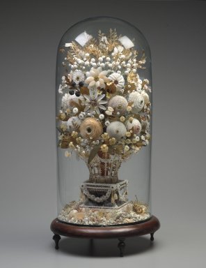  <em>Shell Flower Arrangement</em>, last half of 19th century. Shell, glass, wood, gesso, 27 1/2 x 13 in. (69.9 x 33 cm). Brooklyn Museum, Gift of Mitzi Pereyra in memory of Mary Sequin, 65.48. Creative Commons-BY (Photo: Brooklyn Museum, 65.48_PS6.jpg)