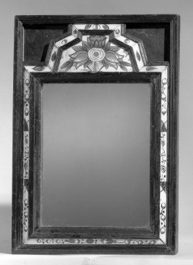  <em>Looking Glass</em>. Wood, painted glass, 17 x 11 5/8 in. (43.2 x 29.5 cm). Brooklyn Museum, Gift of Israel Sack & Company, 65.49. Creative Commons-BY (Photo: Brooklyn Museum, 65.49_acetate_bw.jpg)