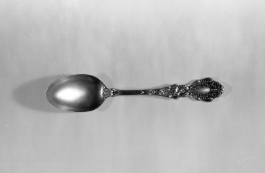 Unger Brothers (American, 1872-1919). <em>Spoon</em>, ca. 1900. Silver, cast handle, 5 3/4 x 1 1/4 in. (14.6 x 3.2 cm). Brooklyn Museum, H. Randolph Lever Fund, 66.184.2. Creative Commons-BY (Photo: Brooklyn Museum, 66.184.2_acetate_bw.jpg)