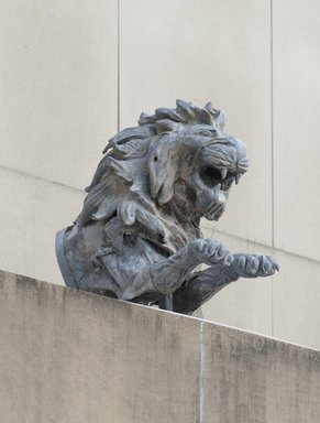 Hugo Haase (German, 1857-1933). <em>Lion, from the El Dorado Carousel, Coney Island, Brooklyn</em>, ca. 1902. Zinc sheeting, Mounted: 82 x 36 x 69 in. (208.3 x 91.4 x 175.3 cm). Brooklyn Museum, Gift of Frederick Fried, 66.251.1. Creative Commons-BY (Photo: Brooklyn Museum, 66.251.1_PS11.jpg)