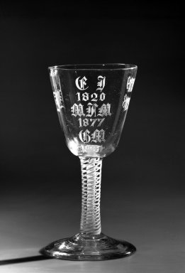  <em>Wine Goblet</em>, ca. 1904. Glass, 7 x 3 3/8 in. (17.8 x 8.6 cm). Brooklyn Museum, Gift of Mrs. George H. Simms, 66.28. Creative Commons-BY (Photo: Brooklyn Museum, 66.28_acetate_bw.jpg)