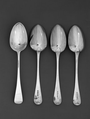 William Chawner (English, 1772-1828). <em>Soup Spoon</em>, ca.1825. Silver, 8 3/4 in. (22.2 cm). Brooklyn Museum, H. Randolph Lever Fund, 66.32.5. Creative Commons-BY (Photo: , 66.32.5_66.32.3_66.32.10_66.32.12_acetate_bw.jpg)