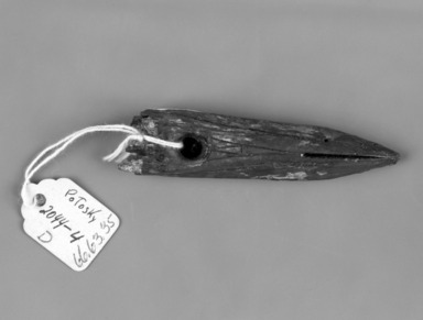 Eskimo (Arctic, unidentified). <em>Two-pronged Harpoon Tip</em>. Bone or ivory, 3in. (7.6cm). Brooklyn Museum, By exchange, 66.63.35. Creative Commons-BY (Photo: Brooklyn Museum, 66.63.35_bw.jpg)