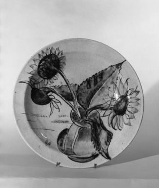 Henry Varnum Poor (American, 1887-1970). <em>Plate</em>, ca. 1925. Red earthenware, 6 1/2 x 11 in. (16.5 x 27.9 cm). Brooklyn Museum, H. Randolph Lever Fund, 66.73.5. Creative Commons-BY (Photo: Brooklyn Museum, 66.73.5_acetate_bw.jpg)