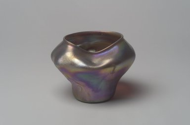 Tiffany Studios (1902–1932). <em>Vase</em>, ca. 1900–1920. Opalescent glass, 3 1/8 x 3 5/8 x 3 5/8 in. (7.9 x 9.2 x 9.2 cm). Brooklyn Museum, Bequest of Laura L. Barnes, 67.120.108. Creative Commons-BY (Photo: Brooklyn Museum, 67.120.108.jpg)