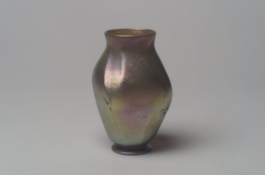 Tiffany Studios (1902-1932). <em>Vase</em>, ca. 1901-1905. Opalescent glass, 3 3/4 x 2 1/4 x 2 1/4 in. (9.5 x 5.7 x 5.7 cm). Brooklyn Museum, Bequest of Laura L. Barnes, 67.120.110. Creative Commons-BY (Photo: Brooklyn Museum, 67.120.110.jpg)