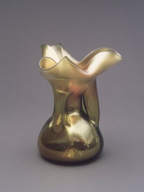 Tiffany Studios (1902-1932). <em>Vase</em>, ca. 1896-1919. Favrile glass, 8 x 5 x 5 in. (20.3 x 12.7 x 12.7 cm). Brooklyn Museum, Bequest of Laura L. Barnes, 67.120.114. Creative Commons-BY (Photo: Brooklyn Museum, 67.120.114.jpg)