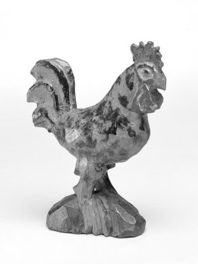  <em>Rooster Figurine</em>, ca. 1870. Polychromed carved pine, 4 5/16 in. (11 cm). Brooklyn Museum, Bequest of Laura L. Barnes, 67.120.156. Creative Commons-BY (Photo: Brooklyn Museum, 67.120.156_bw.jpg)