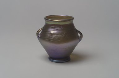 Tiffany Studios (1902-1932). <em>Vase</em>, ca. 1896-1900. Opalescent glass, 2 7/8 x 2 3/8 x 2 3/8 in. (7.3 x 6 x 6 cm). Brooklyn Museum, Bequest of Laura L. Barnes, 67.120.81. Creative Commons-BY (Photo: Brooklyn Museum, 67.120.81.jpg)