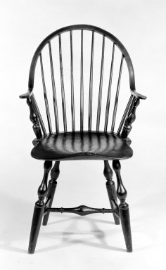  <em>Windsor Chair</em>, ca.1760. Maple, hickory, ash, 36 x 22 x 23 1/2 in. (91.4 x 55.9 x 59.7 cm). Brooklyn Museum, Gift of Mr. and Mrs. Henry Sherman, 67.128.11. Creative Commons-BY (Photo: Brooklyn Museum, 67.128.11_bw.jpg)