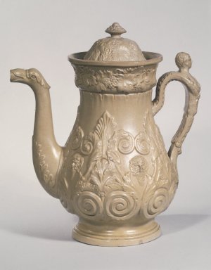 D. & J. Henderson. <em>Coffee Pot</em>, ca. 1829-1833. Earthenware, 11 1/4 x 7 in. (28.6 x 17.8 cm). Brooklyn Museum, H. Randolph Lever Fund, 67.129.1. Creative Commons-BY (Photo: Brooklyn Museum, 67.129.1.jpg)