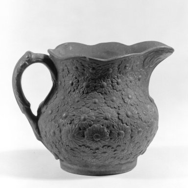 Jacob B. Claire. <em>Creamer</em>, ca.1842-1852. Earthenware, 4 3/4 x 4 1/2 in. (12.1 x 11.4 cm). Brooklyn Museum, H. Randolph Lever Fund, 67.129.3. Creative Commons-BY (Photo: Brooklyn Museum, 67.129.3_bw.jpg)