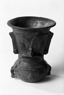  <em>Effigy Jar of Tlaloc, the Raingod</em>. Buffware Brooklyn Museum, Gift of Mrs. Edward L. Holsten, 67.207.1. Creative Commons-BY (Photo: Brooklyn Museum, 67.207.1_view1_bw.jpg)