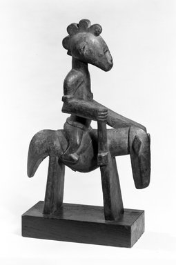 Senufo. <em>Equestrian Figure</em>, late 19th or early 20th century. Wood, 13 1/4 x 3 3/4 x 8 1/2 in. (31.7 x 9.5 x 21.6 cm). Brooklyn Museum, Gift of Mr. and Mrs. Arthur Wiesenberger, 67.209.2. Creative Commons-BY (Photo: Brooklyn Museum, 67.209.2_bw.jpg)