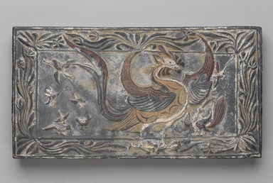  <em>Tomb Tile with Phoenix Design</em>, 20th century. Molded clay with pigment, 7 3/4 x 14 1/2 in. (19.7 x 36.8 cm). Brooklyn Museum, Gift of Mr. and Mrs. Paul E. Manheim, 67.229.3. Creative Commons-BY (Photo: , 67.229.3_PS9.jpg)