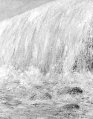John Henry Twachtman (American, 1853-1902). <em>Niagara</em>, ca. 1893-1894. Oil on canvas, 20 x 15 15/16 in. (50.8 x 40.5 cm). Brooklyn Museum, Gift of Daniel and Rita Fraad, Jr., 67.234.1 (Photo: Brooklyn Museum, 67.234.1_bw.jpg)