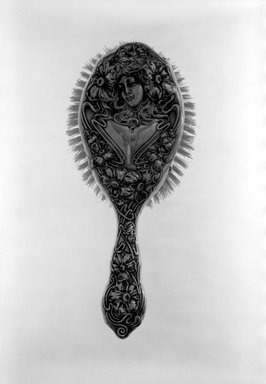 American. <em>Hair Brush</em>, ca. 1900. Silver, 2 x 4 x 9 in. (5.1 x 10.2 x 22.9 cm). Brooklyn Museum, H. Randolph Lever Fund, 67.23. Creative Commons-BY (Photo: Brooklyn Museum, 67.23_bw.jpg)