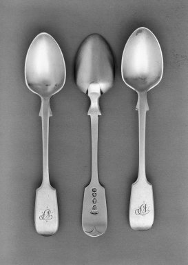 Butt. <em>Tea Spoon</em>, ca. 1795. Silver, 4 3/4 in. (12.1 cm). Brooklyn Museum, Gift of Charles R. S. Leckie, 67.56.6. Creative Commons-BY (Photo: , 67.56.4-.6_bw.jpg)