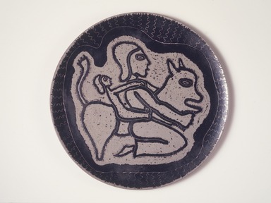 American. <em>Plate</em>, ca. 1941. Glazed earthenware, 17 1/4 in. (43.8 cm). Brooklyn Museum, Gift of Edwin and Mary Scheier, 67.72. Creative Commons-BY (Photo: Brooklyn Museum, 67.72.jpg)