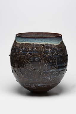 Edwin Scheier (American, 1910-2008). <em>Vase</em>, ca. 1949. Earthenware, 11 x 8 3/4 in. (27.9 x 22.2 cm). Brooklyn Museum, H. Randolph Lever Fund, 67.76.3. Creative Commons-BY (Photo: Brooklyn Museum, 67.76.3_view01_PS11.jpg)