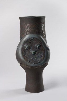 Edwin Scheier (American, 1910–2008). <em>Vase</em>, ca. 1966. Earthenware, 20 1/8 × 7 × 7 in. (51.1 × 17.8 × 17.8 cm). Brooklyn Museum, H. Randolph Lever Fund, 67.76.4. Creative Commons-BY (Photo: Brooklyn Museum, 67.76.4_overall01_PS22.jpg)