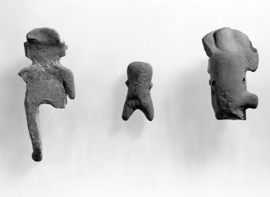 Guangala Phase. <em>Miniature Male Figurine</em>. Clay Brooklyn Museum, Gift of the Flamencko Charitable Foundation, 67.85.8. Creative Commons-BY (Photo: , 67.85.8-.10_back_bw.jpg)