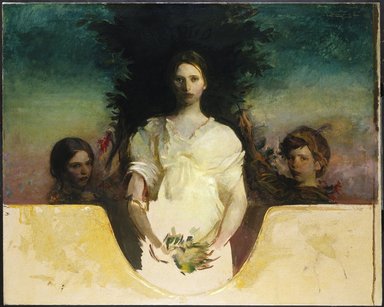 Abbott H. Thayer (American, 1849-1921). <em>My Children</em>, ca. 1896-1910. Oil on canvas, 48 1/16 x 60 3/8 in. (122.1 x 153.3 cm). Brooklyn Museum, Dick S. Ramsay Fund, 68.158.2 (Photo: Brooklyn Museum, 68.158.2_SL1.jpg)