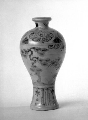  <em>Meiping Vase</em>, 1368-1644. Stone ware, 6 3/4 x 3 1/2 in. (17.1 x 8.9 cm). Brooklyn Museum, Gift of Mr. and Mrs. Paul E. Manheim, 68.185.26. Creative Commons-BY (Photo: Brooklyn Museum, 68.185.26_acetate_bw.jpg)